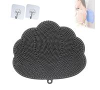 Silicone Shower Foot Scrubber Mat, Deep Cleansing Foot Pads, on Slip Foot Back Cleaning Pad, Back Exfoliating Bath Wash, for Back & Feet (Gray)