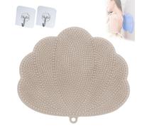 Silicone Shower Foot Scrubber Mat, Deep Cleansing Foot Pads, on Slip Foot Back Cleaning Pad, Back Exfoliating Bath Wash, for Back & Feet (Khaki)