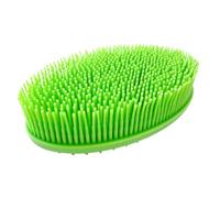 Silicone Shower Scrubber, Soft Bristle Brusher, Handheld Cleansing Brush, Double-Sided Design, Ergonomic Handle, Gentle On Skin, 4.72x3.15x0.98 Inches, Ideal For Boys And Girls Showering