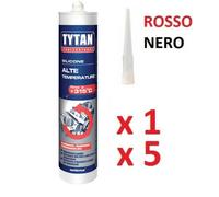SILICONE SIGILLANTE PER ALTE TEMPERATURE TYTAN PROFESSIONALE NERO ROSSO 300ml