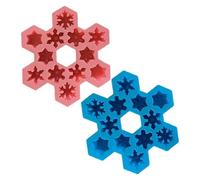 Silicone Snowflakes Mold, 3D Christmas Snowflake Fondant Mold for Cupcake, Ice, Soap, Chocolate, Pudding, Fondant, Muffin Making (2 PiecesPinkBlue)
