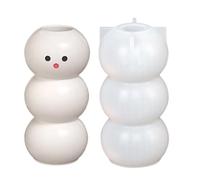 Silicone Snowman Candle Holder Mold - Easy Release Reusable Mould