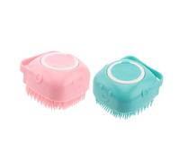Silicone Spazzola da Bagno 2 Pezzi per Ragazzo Ragazza e Viaggio | Impugnatura Comoda, Salva Spazio, Produce Schiuma, per Casa e Valigia, Uso Pratico Quotidiano Colore Casuale