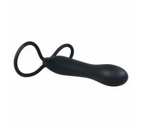 Dildo anal special doppio stimolatore indossabile uomo in silicone nero morbido