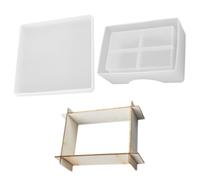 Silicone Stampo e Legno per Sottobicchieri Quadrati per Fai | Trasparenza Elevata, Facile da Usare, per Creare Oggetti Artigianali, Protegge e Decora la Scatola