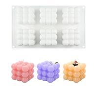 Silicone Stampo per Candele a Bolle, Stampi per Candele di Aromaterapia Profumate, Palla Cubo Silicone Candele Stampo Per Fare Candele, Candela Profumata, Cera Di Soia, Cioccolato, Fondente E Torta