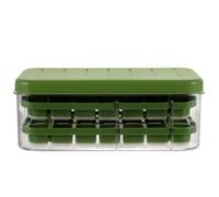 Silicone Stampo per Ghiaccio Verde con Coperchio e Contenitore | Salvaspazio per Freezer, Facile da Trasportare, per Cocktail e Pappa, con Coperchio e Vaschetta