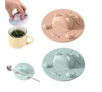 Silicone Tea Bag Holder Mug Topper, Cat-Designed Cup Silicone Cup Covers, 4 Inch Silicones Tea Bag Holder & Squeezer With Teas Bags Holders Mug Lid, For Coffee Milk Teas (Mix-A)