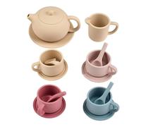 Silicone Tea Party Set | Silicone, 6.4in X 7.7in X 3.2in | Pretend Play Kitchen Toy With Teapot, Cups, Plates | Gift For Boys & Girls Ages 3+
