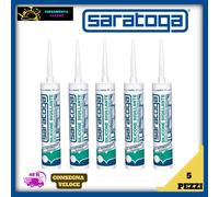 SILICONE TRASPARENTE BIANCO ANTIMUFFA ACETICO CARTUCCIA SARATOGA 5 PZ SIGILLANTE