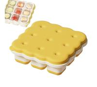 Silicone Tray With Lid - Unico Cookie Shape Mould With Soft Easy-Release Bottom | Reusable Ice Block Maker For Whiskey, Cocktail, Iced Coffee & Food