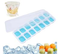 Silicone vassoio cubo di ghiaccio - stampo riutilizzabile con coperchio, 14 produttori di congelatore a griglia | Contenitore a quadrati, dispositivo di raffreddamento della bevanda, shaper da