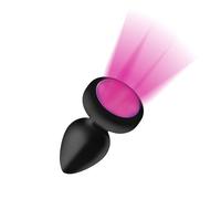 Silicone Vibrating LED Plug - Small - Black
