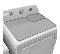 Silicone Washer Top Mat - 26x18in Non Slip Protective Cover, Durable Heat Resistant, Practical Lint Collection Hole, Multipurpose Topper | Kitchen Work Area Counter Washing Machine Organizer