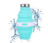 Silicone Water Bottle - 475ml Foldable Reusable Drink Container, Portable L