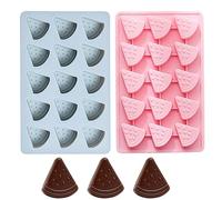 Silicone Watermelon Mold - Chocolate Candy Cube Tray, 2 Piece Food Grade Ice Tray with Easy Release Design, Cute Mold for Chocolate Candy Ice Cubes | Drink Juice Milk Freezer Home Kitchen Party Tool