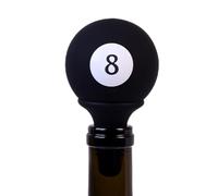 Silicone Wine Stoppers - 5.5x9.3cm 8-Ball Cap, Black Silicone Seal, Reusable Bottle Stopper for Wine, Beer, Whiskey | Fun Bar Party Drink Freshness Preservation for Men Women Friends Family Gatherings