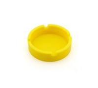 Silicone World Posacenere rotondo portatile in silicone, durevole, morbido, ecologico, resistente alle alte temperature, anti-caduta, antiscivolo (giallo)