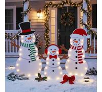 SiliFine Outdoor Yard Decor si illumina con pali per il partito | Espositore da giardino con luci LED bianche calde, set natalizio per interni ed esterni, decorazioni per feste di vacanza