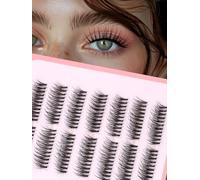 Siligli - Ciglia naturali occhio di gatto, miste, 10-13 mm, curvatura a D, pre-mappate, per sinistra e destra, extension per ciglia singole a ciuffetto, fascia sottile, 8 paia