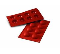 Silikomart SF004/C Stampo 8 Semisfere Classic, Silicone, Rosso