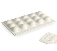 Silikomart Stampo silicone 107001 per 15 dolci monoporzione Tartufi 20 32x28 mm Bianco