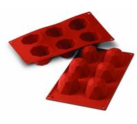 Silikomart 20.049.00.0065 - Forma dello Stampo in Silicone SF049 Big Diamond Formato 6 cavità in Terracotta