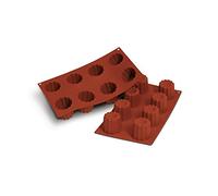 Silikomart-20 051,00. 0065 SF051 Bavarese in Silicone, Stampo per 8 Muffin, Colore: Terracotta
