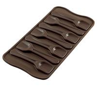 silikomart | SCG28 Stampo in Silicone per Cioccolatini CHOCO SPOON, Antiaderente, 8 Cucchiaini di Cioccolato, Confezione da 1 Stampo per Dolci, Easy Choc, 96 x 26 mm, h 16 mm, Made in Italy