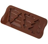silikomart 22.146.77.0065 Stampo in Silicone per cioccolatini e Biscotti Choco Pine, Marrone