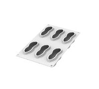 silikomart Stampo in Silicone Arachide 100 Accessori Professionali per Cucina e Pasticceria con Cutter ABS, 6 Cavità da 100 ml