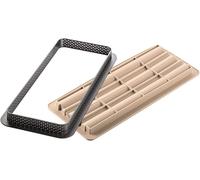 Silikomart bamboo kit stampi in silicone 26.5 x 10,5 x 2 + supporto plastica qua
