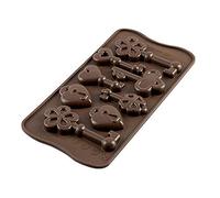 silikomart Choco Keys Stampo in Silicone 34x84 h 14 mm, Marrone, 21x10.5x1 cm