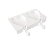 Silikomart | Confezione da 3 Kit GEL03 Stampo in Silicone per Gelati Heart-IC, Antiaderente, 2 Gelati a Cuore, 1 Stampo + 50 Stecchi, Easy Ice Cream, 91x85x23 mm, 192 ml, Made in Italy