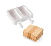 Silikomart | Confezione da 3 Kit GEL04 Stampo in Silicone per Gelati Tango, Antiaderente, 2 Gelati a Spirale, 1 Stampo + 50 Stecchi, Easy Ice Cream, 92x45x27,5 mm, 180 ml, Made in Italy