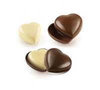 Silikomart | Confezione da 4 Kit 2 Stampi termoformati a forma di cuore, Forma Secret Love, Misure 123 x 115 h 44mm + 93 x 99 h 36mm,
