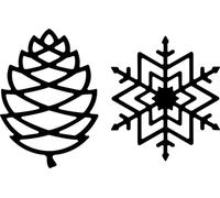 silikomart Inverno - Silicone Mould N.12 Pine Cone 67X47 - N.12 Snowflake ø60 MM