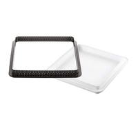 Silikomart Kit Tarte Ring Square 200x200 mm Ring Forato con Stampo in Silicone Quadrato