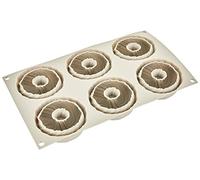 silikomart Mini Intreccio Stampo in Silicone, Grigio Seta | 6 Monoporzioni, Design 3D, Ø 75 h 35 mm, Volume 630 ml, antiaderente, Set di 1 stampo per torta, Made in Italy