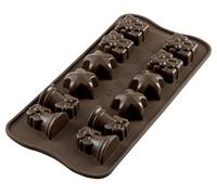 silikomart | SCG06 Stampo in Silicone per Cioccolatini CHRISTMAS, Antiaderente, Confezione da 1 Stampo per Dolci, Easy Choc, 34 x 34 h18 mm, Made in Italy
