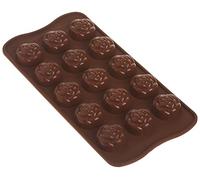 silikomart | SCG13 Stampo in Silicone per Cioccolatini ROSE, Antiaderente, 15 Cioccolatini, Confezione da 1 Stampo per Dolci, Easy Choc, Ø 28 h 18 mm, Made in Italy
