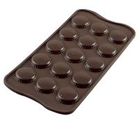 silikomart | SCG21 Stampo in Silicone per Cioccolatini CHOCO MACARON | Confezione da 1 Stampo per Dolci, Antiaderente, Ø 26 h 28 mm, Easy Choc, Made in Italy
