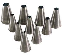 Silikomart | Set da 10 Bocchette in Acciaio Inox per Decorazione | Misure da Ø 4 a Ø 15 mm, Punta Tonda