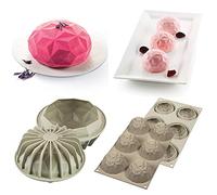 silikomart | Set Stampi in Silicone GEMMA, MINI GEMMA, Composizione set 2 Stampi in Silicone Platinum, Antiaderente, 3D Design, Ø 180 mm - Ø 68 mm, h 90 mm - h 42 mm, Made in Italy