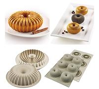 silikomart | Set Stampi in Silicone RAGGIO, MINI RAGGIO, Composizione set 2 Stampi in Silicone Platinum, Antiaderente, 3D Design, Ø 195 mm - Ø 67 mm, h 68 mm - h 33 mm, Made in Italy