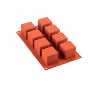 Silikomart | SF104 Stampo in Silicone per Monoporzioni CUBI, Antiaderente, 8 Cavità, Confezione da 1 Stampo per Dolci, 50 x 50 h 50 mm Volume 8 x 125 ml Tot. 1000 ml