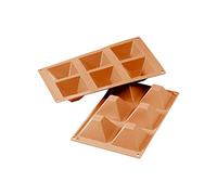 Silikomart | SF006 Stampo in Silicone per Monoporzioni PIRAMIDI, Antiaderente, 6 cavità, Confezione da 1 Stampo per Dolci, 71 x 71 h 40 mm, Made in Italy