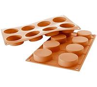 silikomart | SF028 Stampo in Silicone per Monoporzioni Cilindro, Antiaderente, 8 Cilindri, Confezione da 1 Stampo per Dolci, ø 60 h 35 mm, Made in Italy