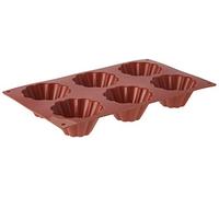 Silikomart | SF034 Stampo in Silicone per Monoporzioni BRIOCHETTE, Antiaderente, 6 Monoporzioni, Confezione da 1 Stampo per Dolci, Ø 79 h 37 mm, Made in Italy