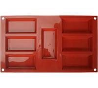 Silikomart | SF054 Stampo in Silicone per Monoporzioni FINANZIERI, Antiaderente, 7 Cavità, Confezione da 1 Stampo per Dolci, 95 x 45 mm, h 12 mm, Made in Italy